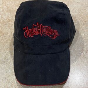 Harley-Davidson Black Hat with Red Embroidery adjustable